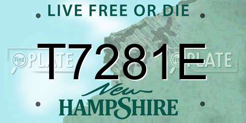 T7281E New Hampshire License Plate