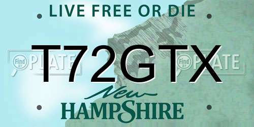 T72GTX New Hampshire License Plate