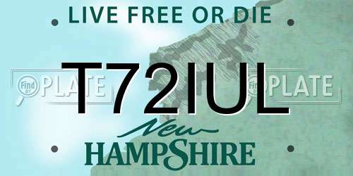 T72IUL New Hampshire License Plate