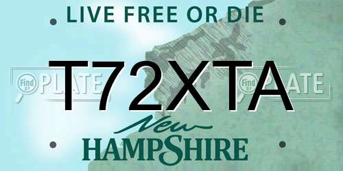 T72XTA New Hampshire License Plate