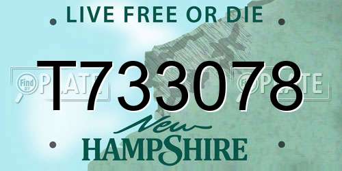 T733078 New Hampshire License Plate