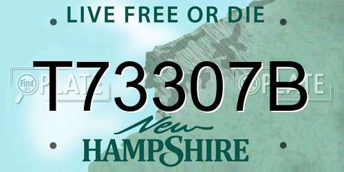 T73307B New Hampshire License Plate