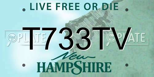 T733TV New Hampshire License Plate