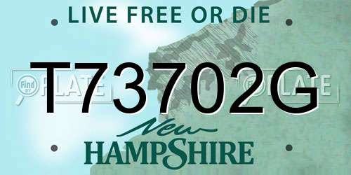 T73702G New Hampshire License Plate