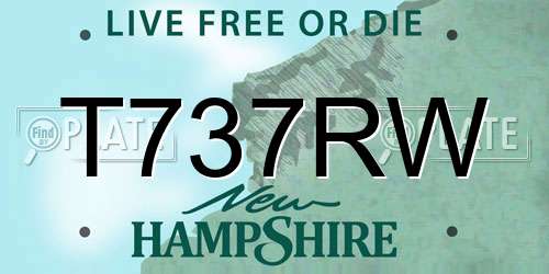 T737RW New Hampshire License Plate