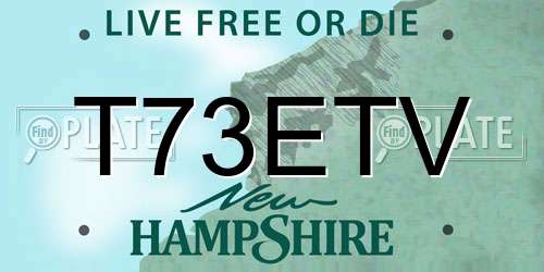 T73ETV New Hampshire License Plate