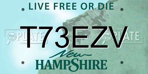 T73EZV New Hampshire License Plate