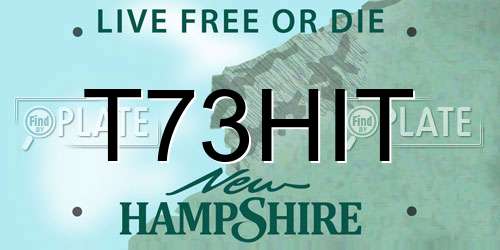 T73HIT New Hampshire License Plate