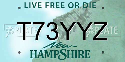 T73YYZ New Hampshire License Plate