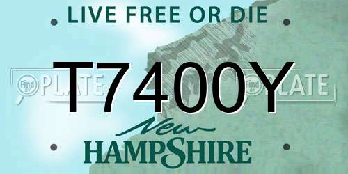 T7400Y New Hampshire License Plate
