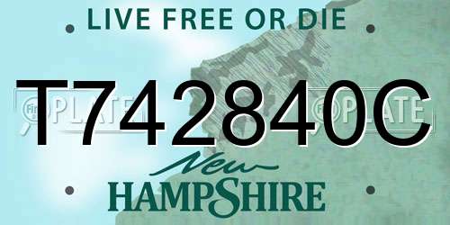 T742840C New Hampshire License Plate