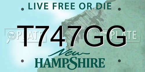T747GG New Hampshire License Plate