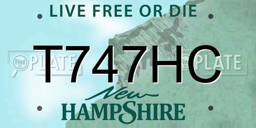 T747HC New Hampshire License Plate