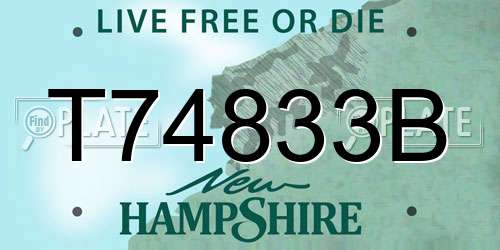 T74833B New Hampshire License Plate