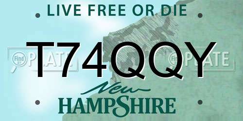 T74QQY New Hampshire License Plate