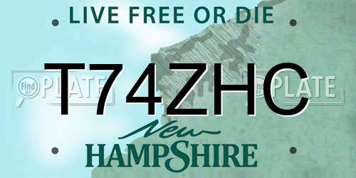 T74ZHC New Hampshire License Plate
