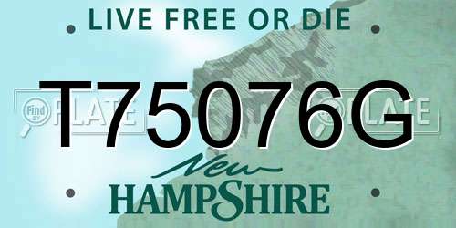 T75076G New Hampshire License Plate