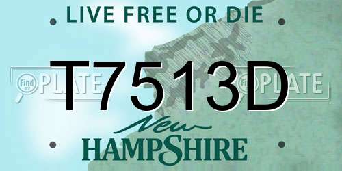 T7513D New Hampshire License Plate