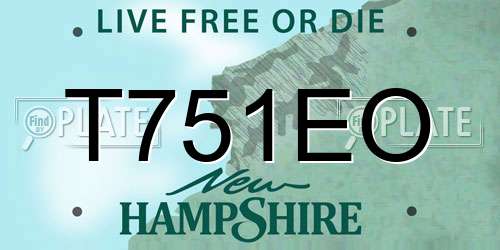 T751EO New Hampshire License Plate