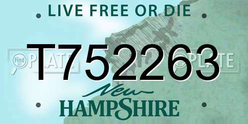 T752263 New Hampshire License Plate
