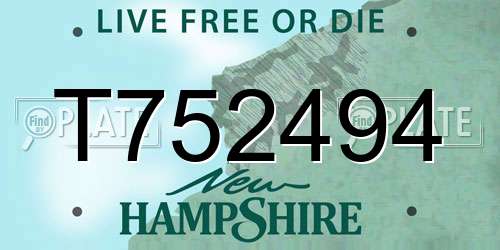 T752494 New Hampshire License Plate