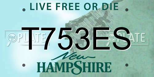 T753ES New Hampshire License Plate