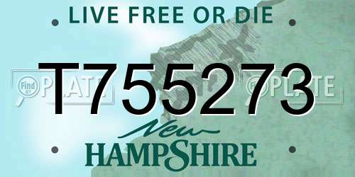 T755273 New Hampshire License Plate