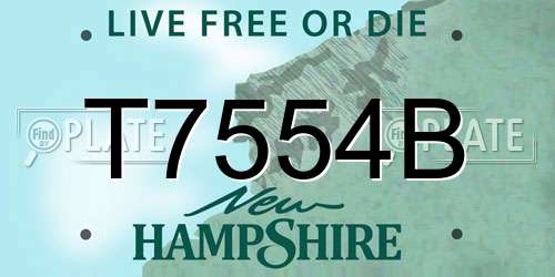 T7554B New Hampshire License Plate