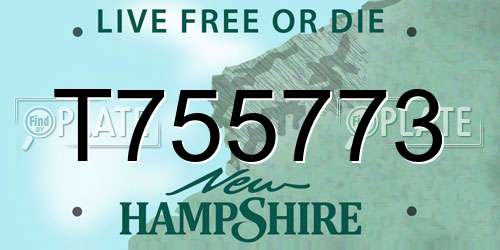 T755773 New Hampshire License Plate