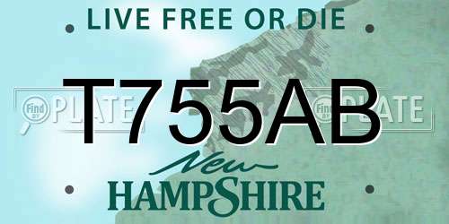 T755AB New Hampshire License Plate