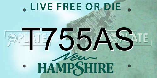 T755AS New Hampshire License Plate