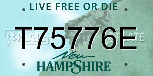 T75776E New Hampshire License Plate