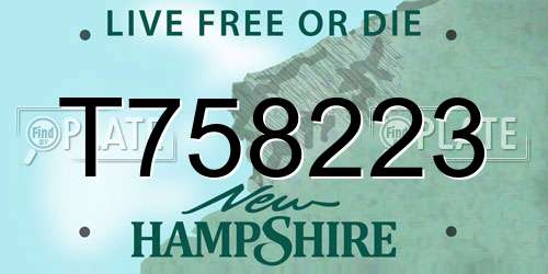 T758223 New Hampshire License Plate