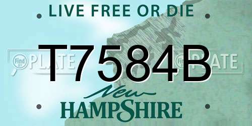 T7584B New Hampshire License Plate