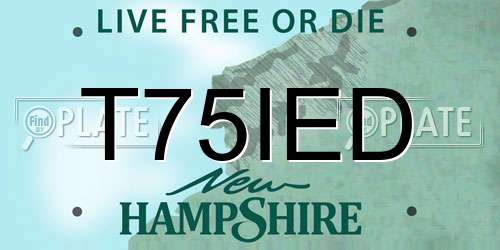 T75IED New Hampshire License Plate
