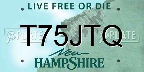 T75JTQ New Hampshire License Plate