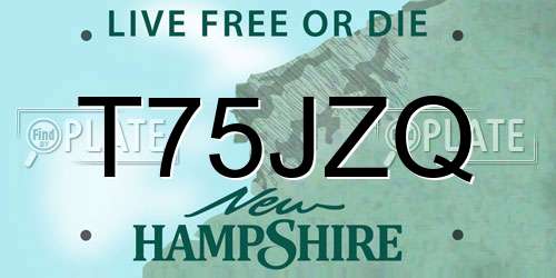 T75JZQ New Hampshire License Plate