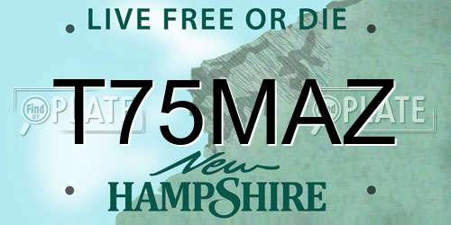T75MAZ New Hampshire License Plate
