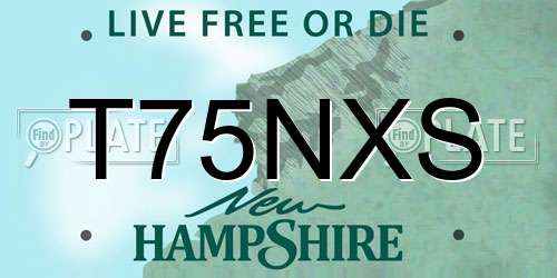 T75NXS New Hampshire License Plate