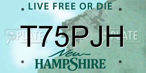T75PJH New Hampshire License Plate
