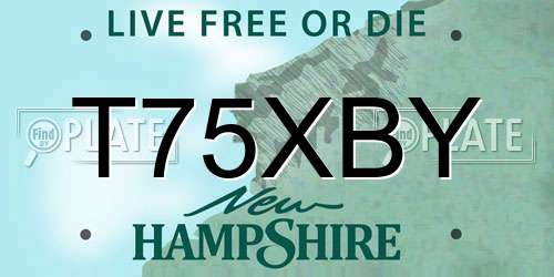 T75XBY New Hampshire License Plate