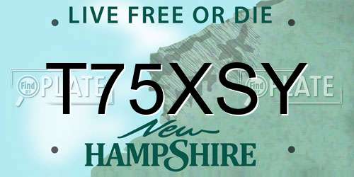 T75XSY New Hampshire License Plate