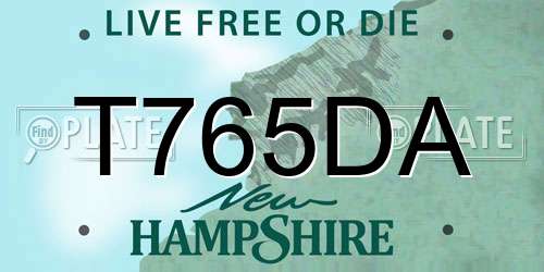 T765DA New Hampshire License Plate