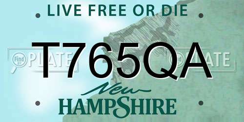 T765QA New Hampshire License Plate