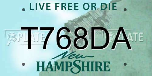 T768DA New Hampshire License Plate