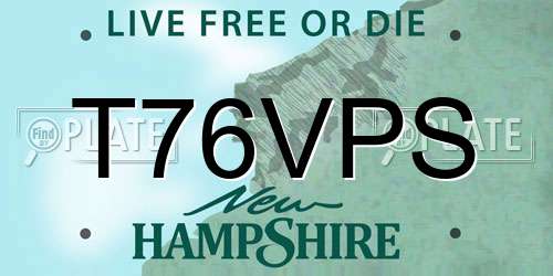 T76VPS New Hampshire License Plate