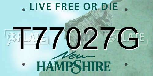 T77027G New Hampshire License Plate