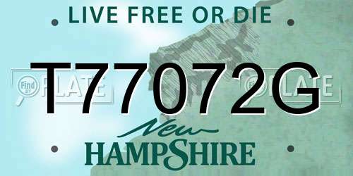 T77072G New Hampshire License Plate