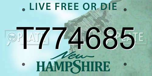 T774685 New Hampshire License Plate