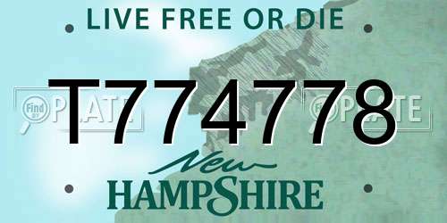 T774778 New Hampshire License Plate